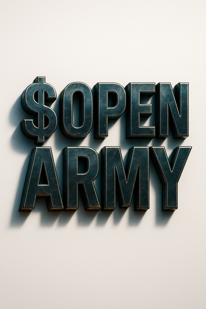 Open Army Metal Text Poster