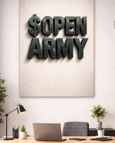 Open Army Metal Text Poster