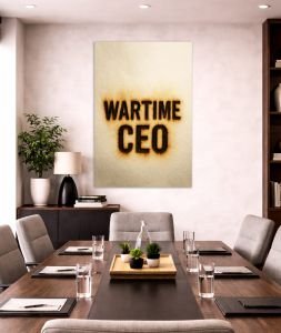 wartime ceo poster in conference room