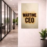 wartime ceo poster in hallway