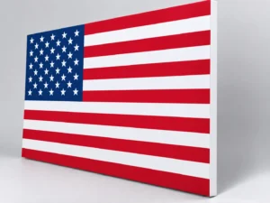 Close-up of the smooth one-half-inch white edge of an American Flag PicPanel